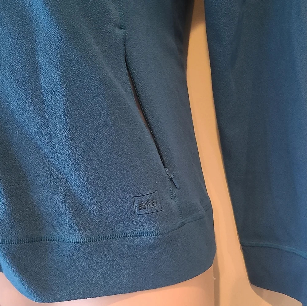 Rei blue fleeces jacket full zip women's Size M hooded - Picture 5 of 12